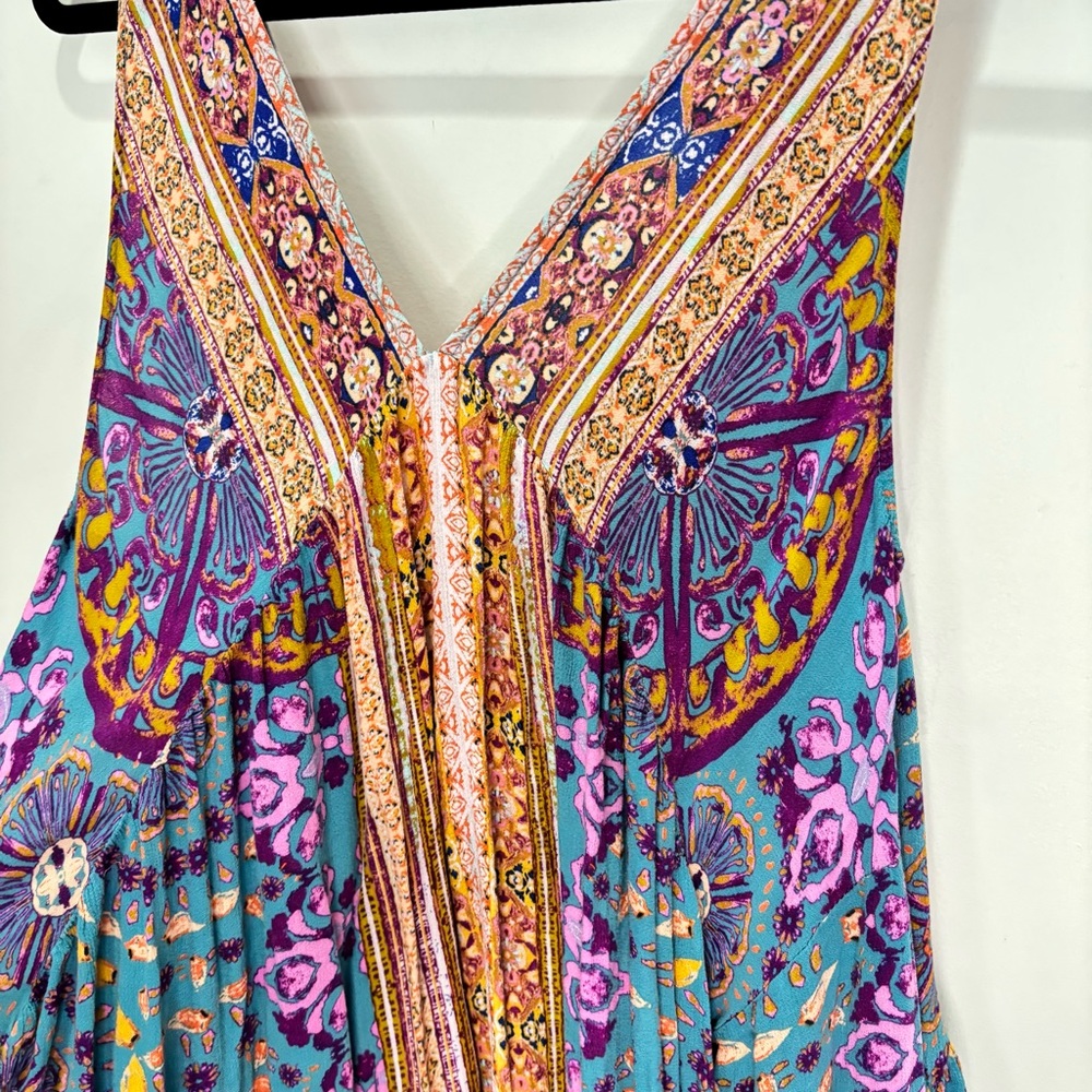 Free People Patchwork Floral Boho Fairy Tunic Top Beach Cottagecore Small-Medium - Picture 16 of 16